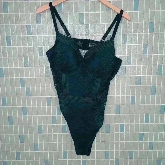 Push Up Bra Bodysuit Shape Wear Dark Green - Picture 2 of 14